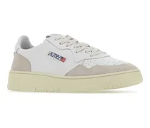 Men's White Leather Medalist Sneakers Ls33