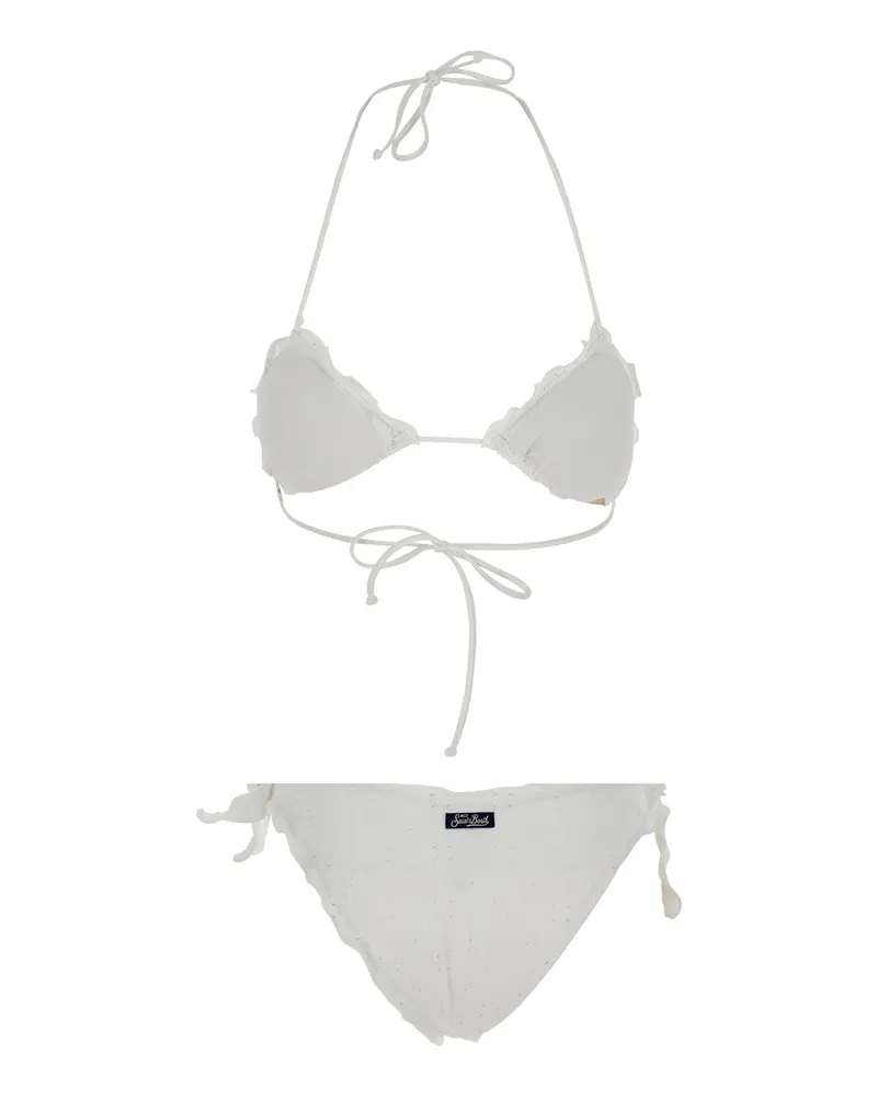 MC2 Saint Barth Women's Bikini Sangallo Mini Daisy White Polyamide Swimwear Sea Clothing White