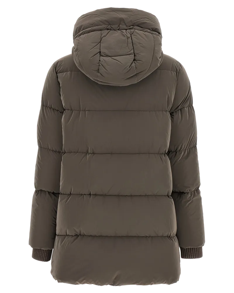 MOORER Cashmere-Blend Quilted Down Jacket — Brown Brown