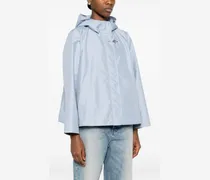 Hooded Short Parka Coat — blue
