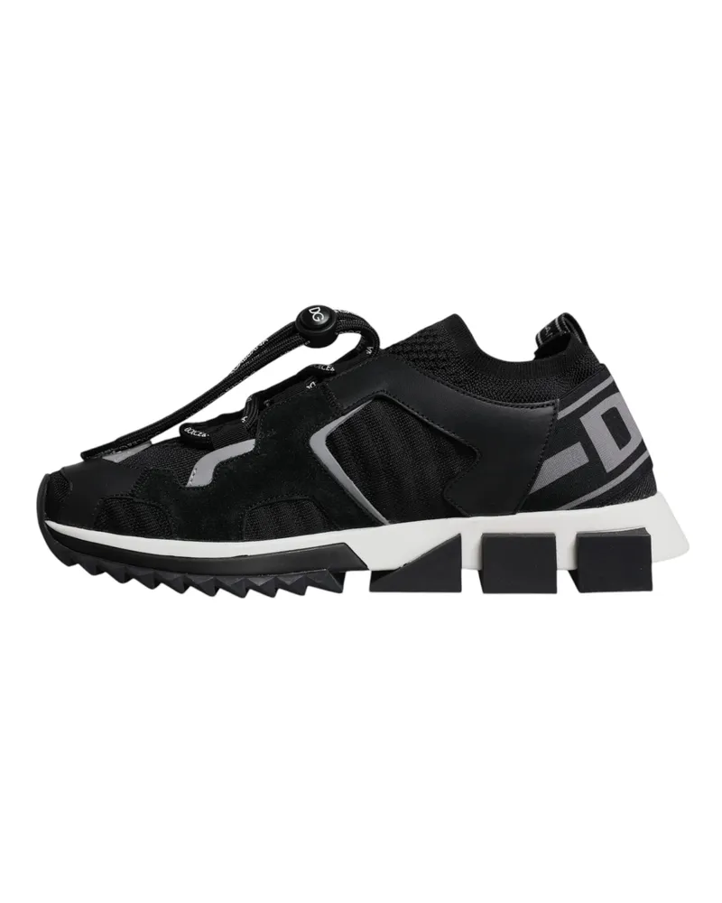 Dolce & Gabbana Women's Black Mesh Sorrento Trekking Sneakers Shoes Black