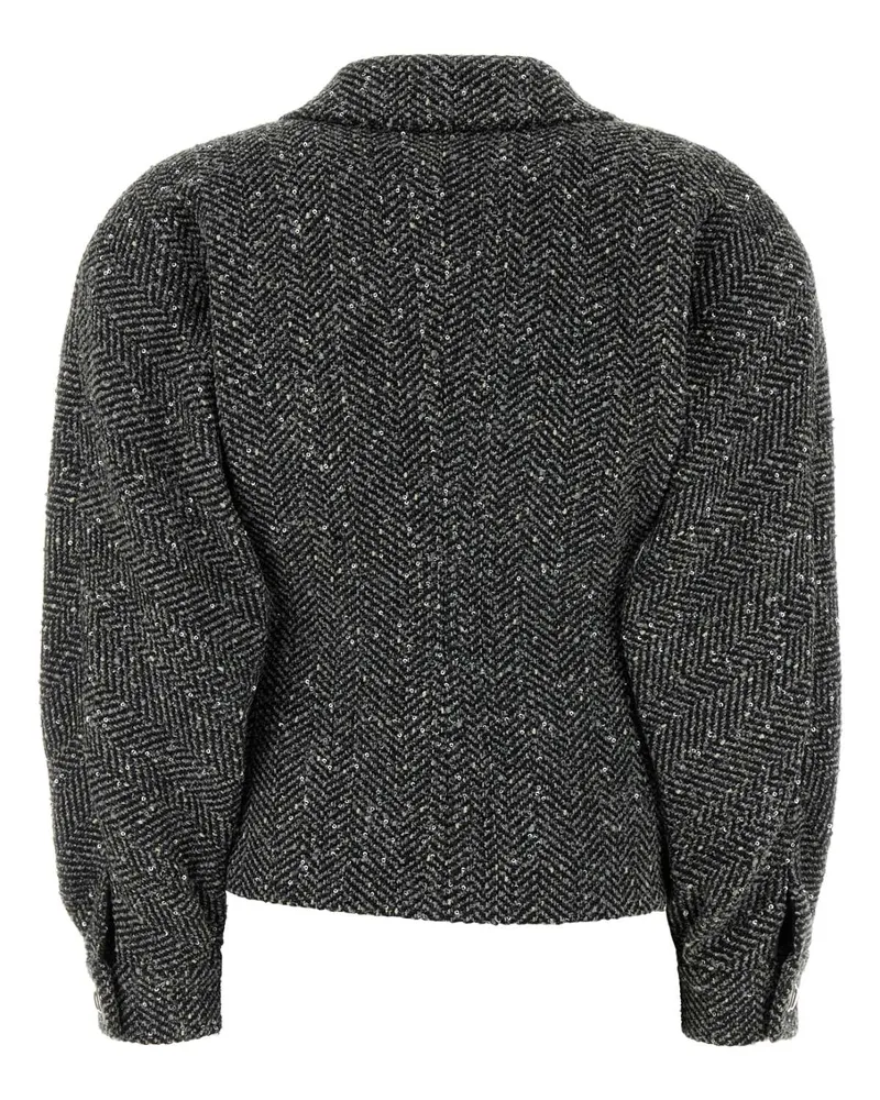 Alessandra Rich Women's Tweed Blazer Gray Virgin Wool Nylon Blazers Gray