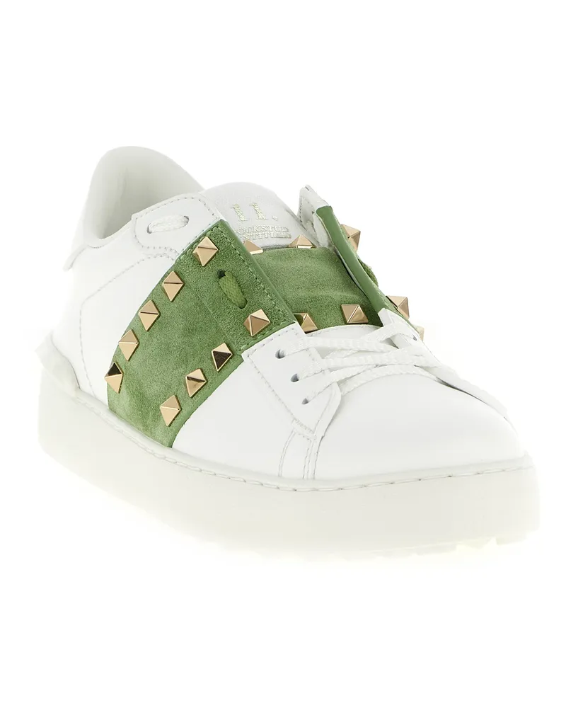 Valentino Garavani Women's Bicolor Calfskin Low Top Sneakers White