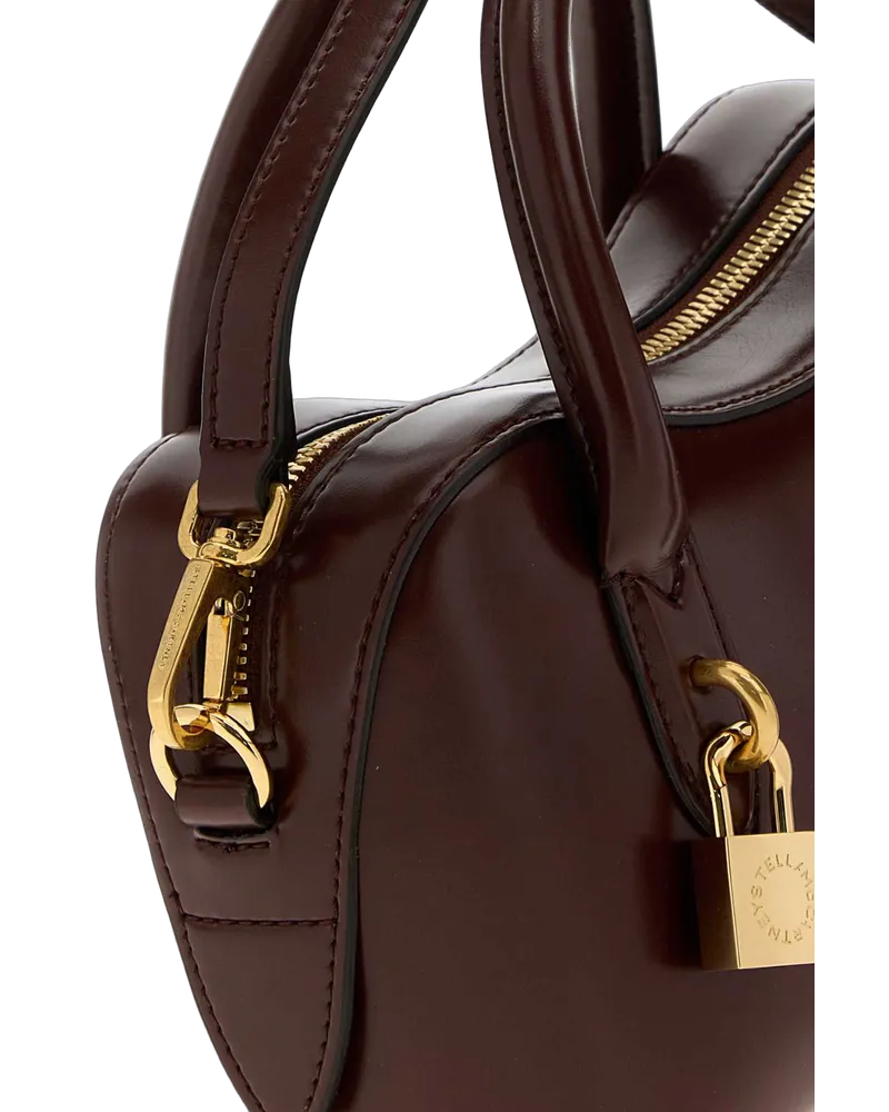 Stella McCartney Polished Leather Top Handle Bag — Brown Brown