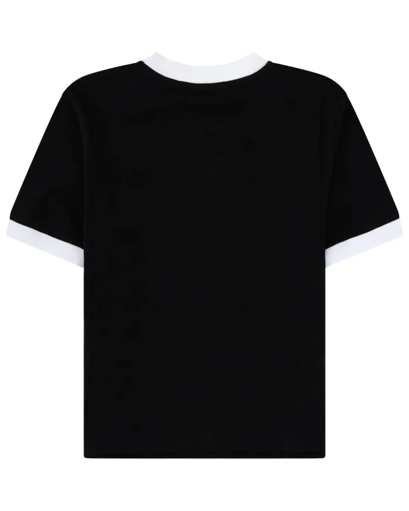 MSGM Logo-Print Cotton T-Shirt — Black Black