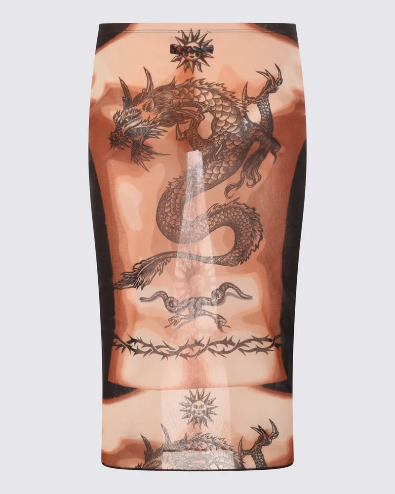 Jean Paul Gaultier Women's Tattoo-Print Skirt Multicolor Multicolor