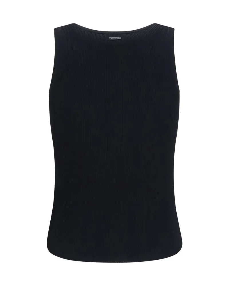 Max Mara Women Black Viscose Tank Tops Black