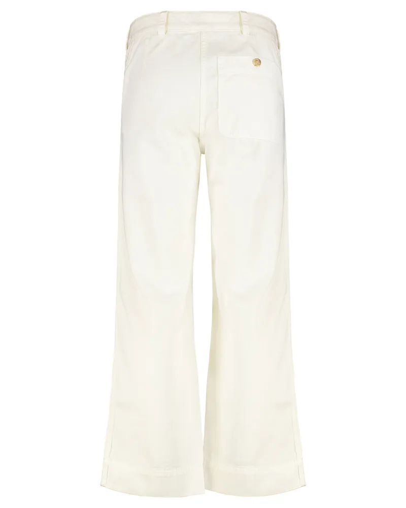 Etro Women's Trousers Ivory Cotton Flared Ivory