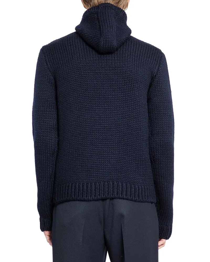 Prada Men's Blue Wool Sweatshirt Clothing Navy