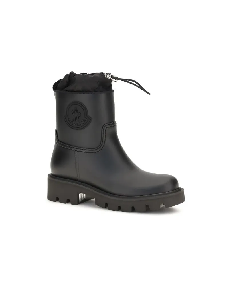 Moncler Women's Black Pvc Rain Boots Black