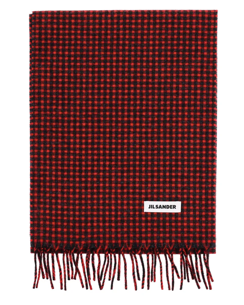 Jil Sander Men's Scarfs Red Virgin Wool Red