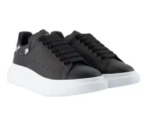 Men's Oversized Leather Low-Top Sneaker Black Calfskin