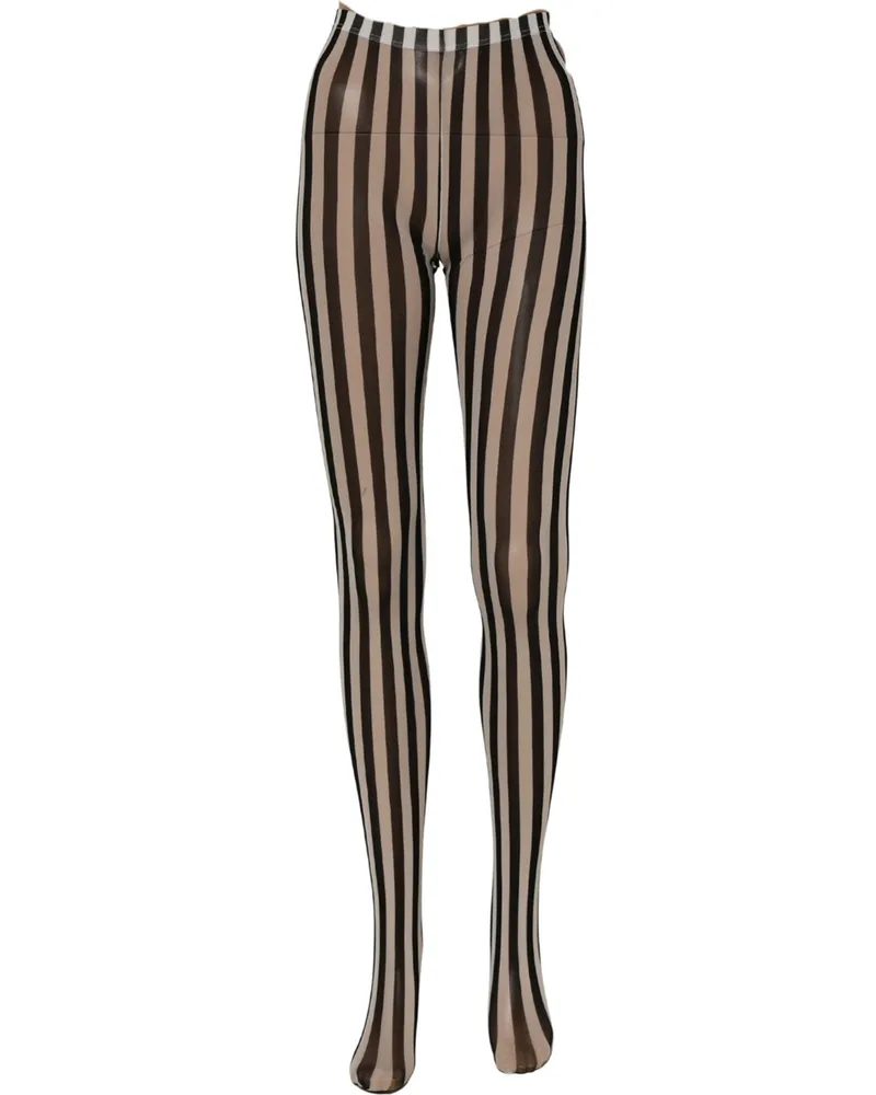 Dolce & Gabbana Women's Black White Stripes Tights Stocking Pantyhose Socks Nylon Clothing Black