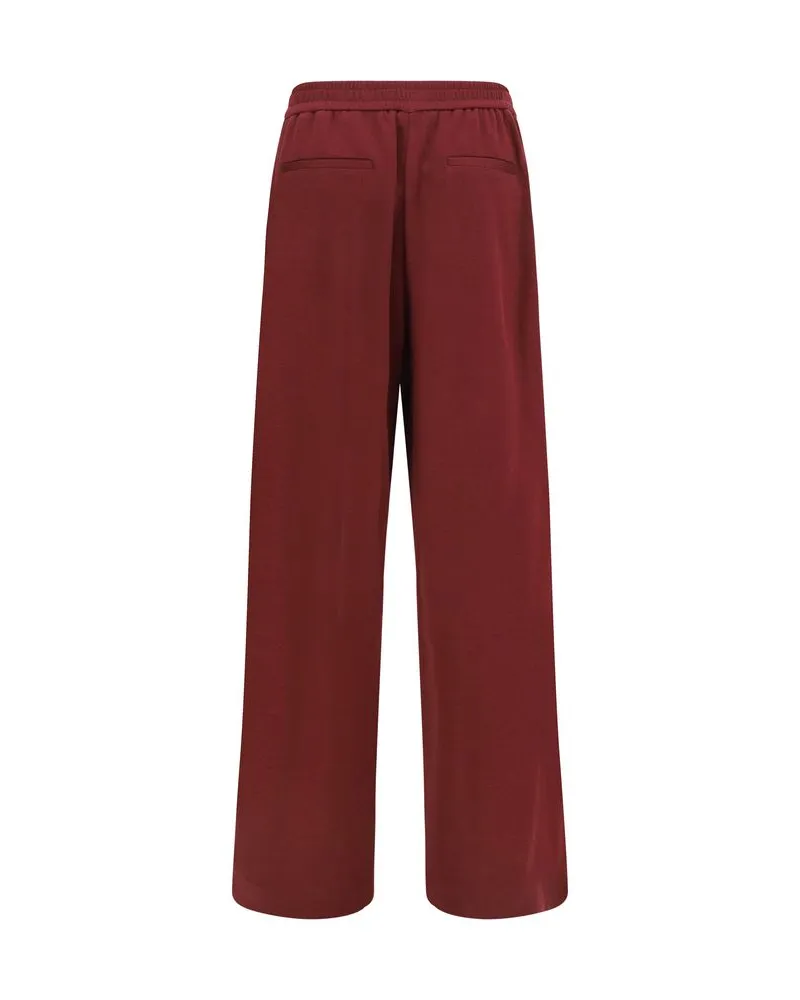 Brunello Cucinelli Cotton-Silk Blend Joggers — Bordeaux Bordeaux