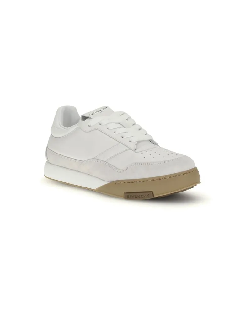 Givenchy Men's White Calf Leather Bos Taurus Chunky Sneakers White
