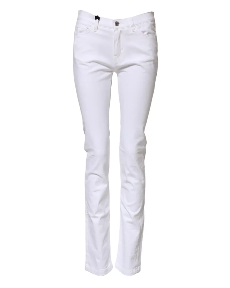 Dolce & Gabbana Women White Grace Mid Waisted Skinny Denim Jeans Cotton Elastane Clothing White