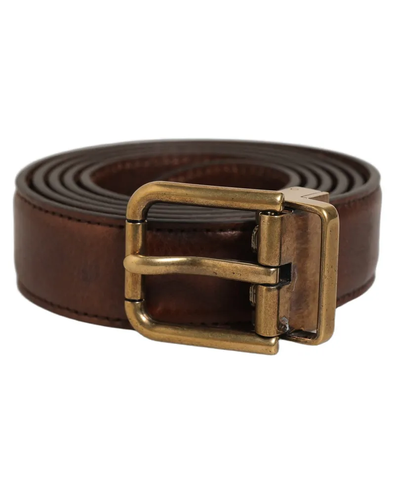 Dolce & Gabbana Calf Leather Belt — Brown Brown