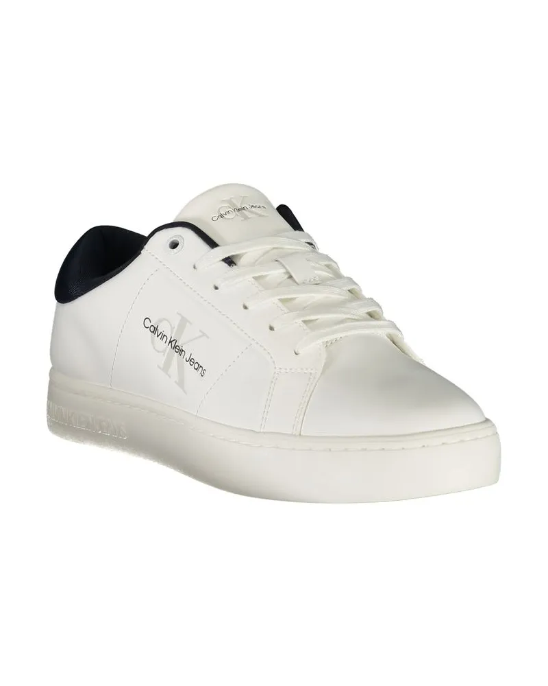 Calvin Klein Contrast-Collar Low-Top Sneaker — White White