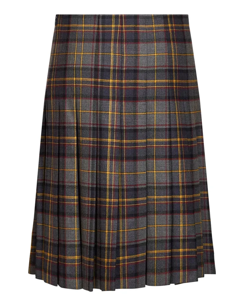 Etro Women's Pleated Wool Skirt Multicolour Gray
