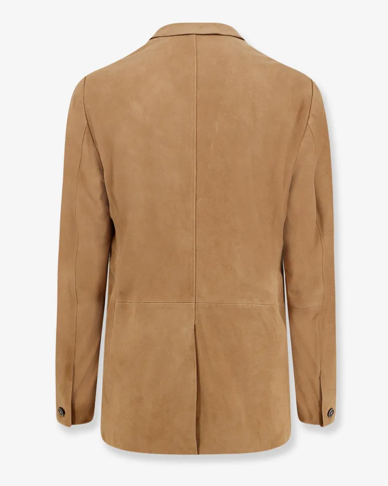 HUGO BOSS Men's Blazer Mazer Suede Beige Jacket Beige
