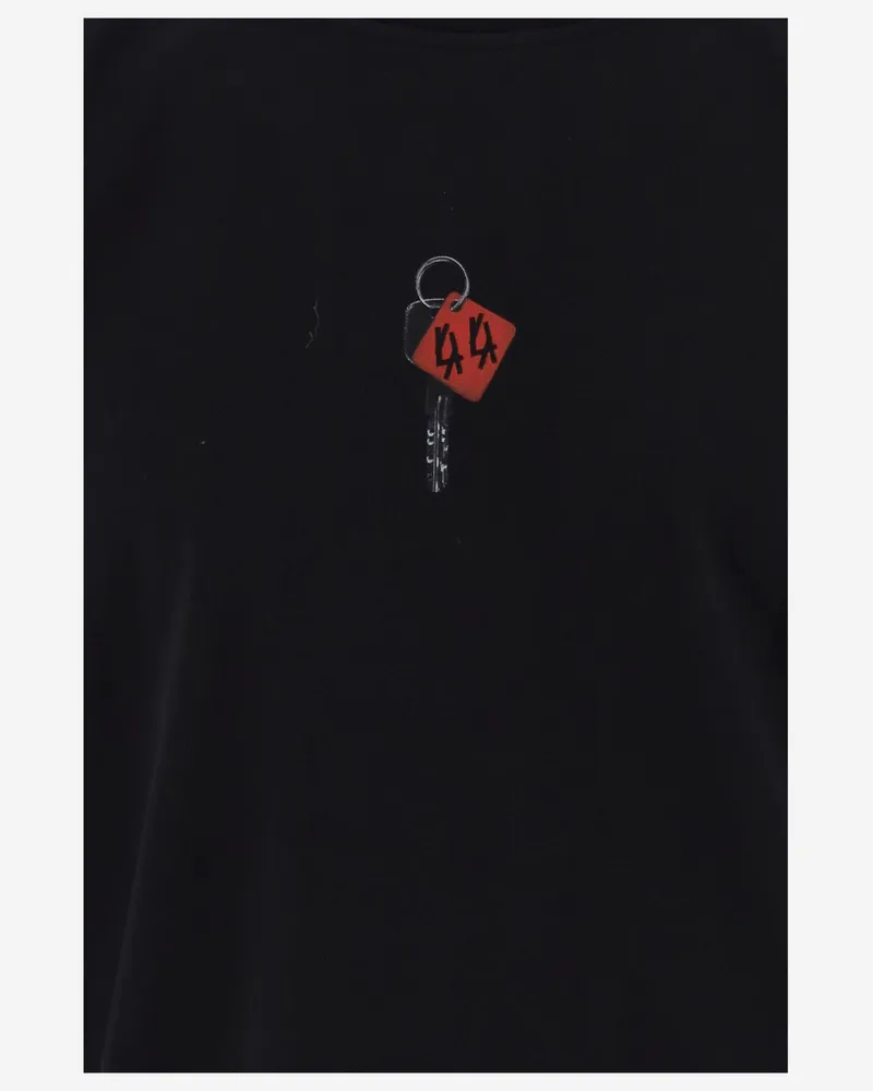 44 LABEL GROUP Logo-Print Cotton T-Shirt — Black Black