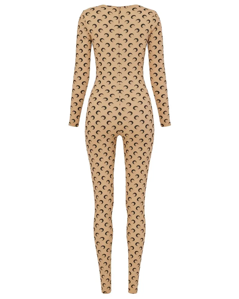 Marine Serre Suit Moon Jumpsuit — Beige Beige