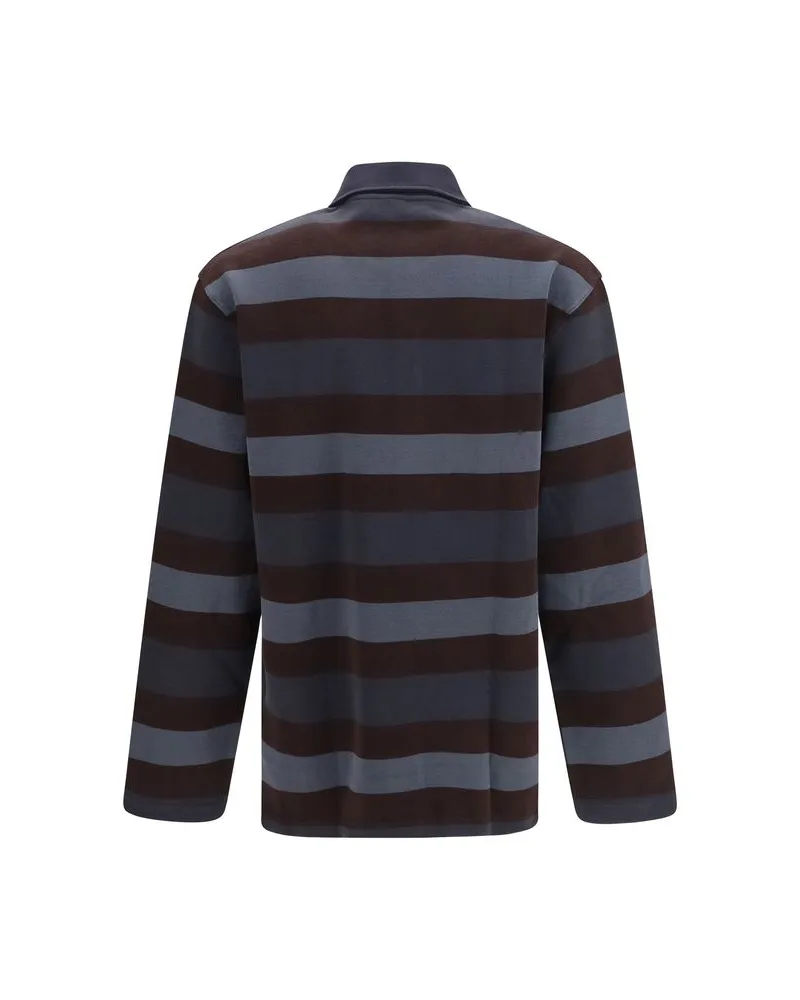OFF-WHITE Men's Multicolor Cotton Polo Shirt Navy