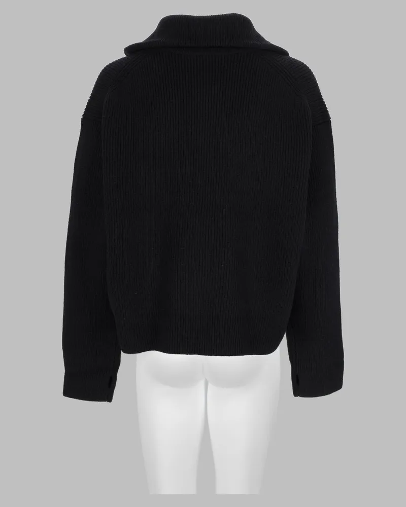 Studio Nicholson Wool Zip Cardigan — Black Black