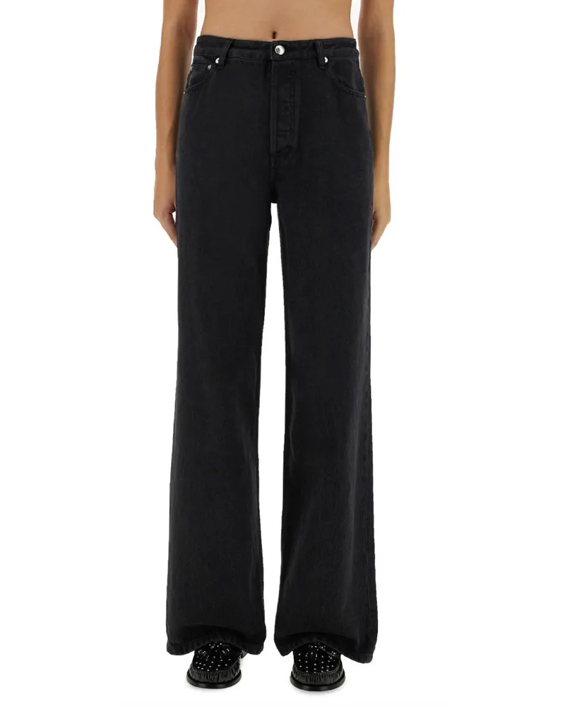 A.P.C. Wide Leg Cotton Jeans — Black Black