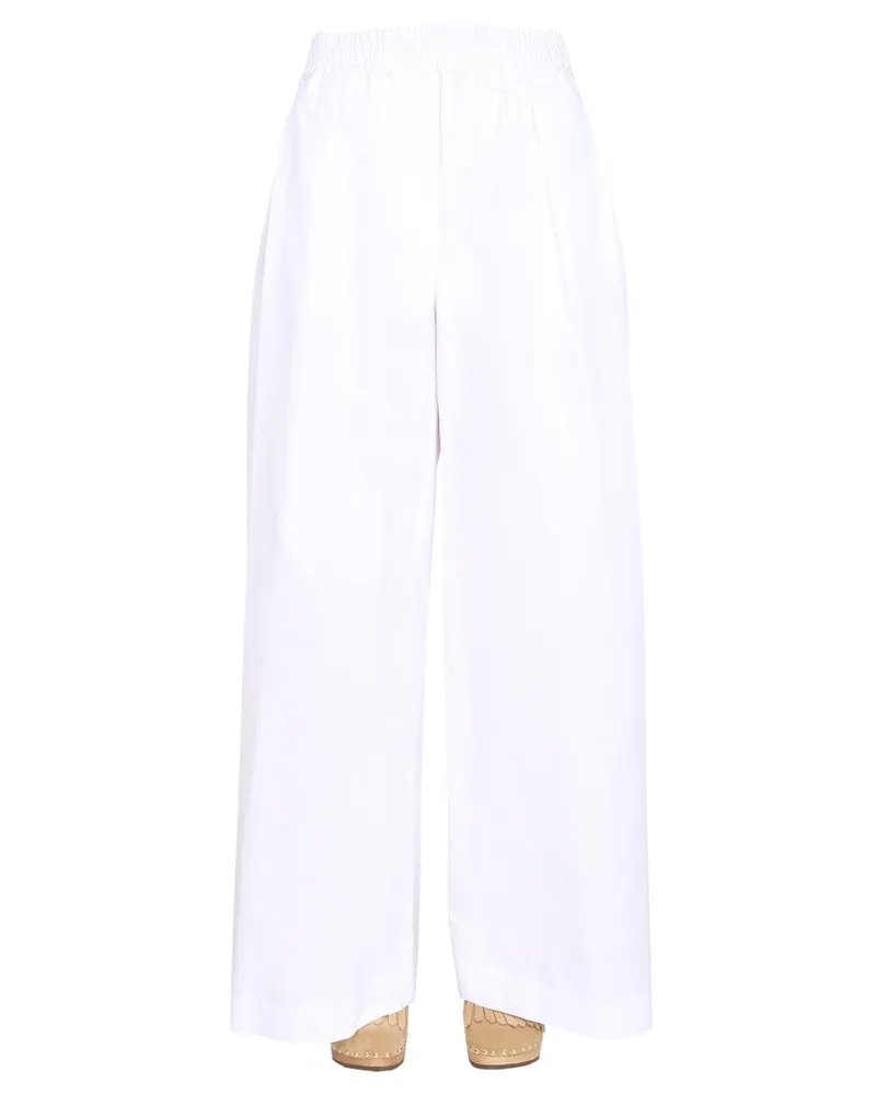 ASPESI Wide Leg Cotton Trousers — White White