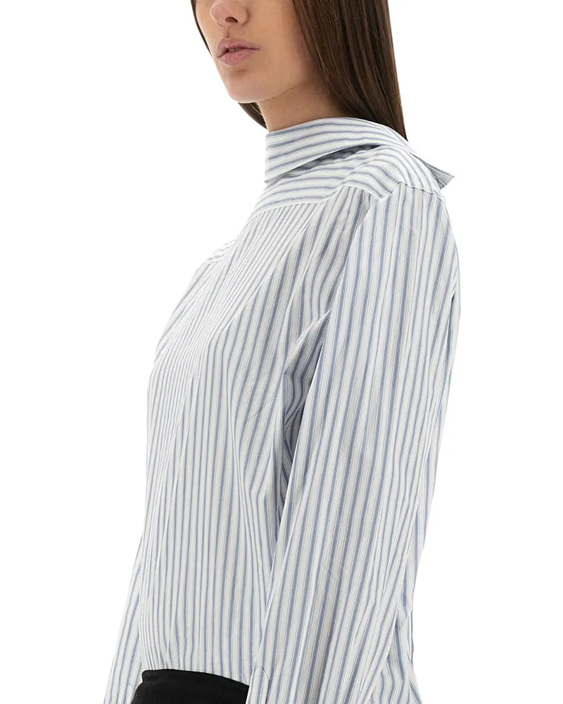 Maison Margiela Inverted Striped Cotton Shirt — Multicolor Multicolor