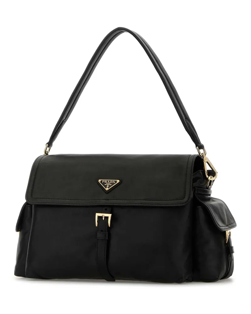 Prada Women's Leather Shoulder Bag Black Black