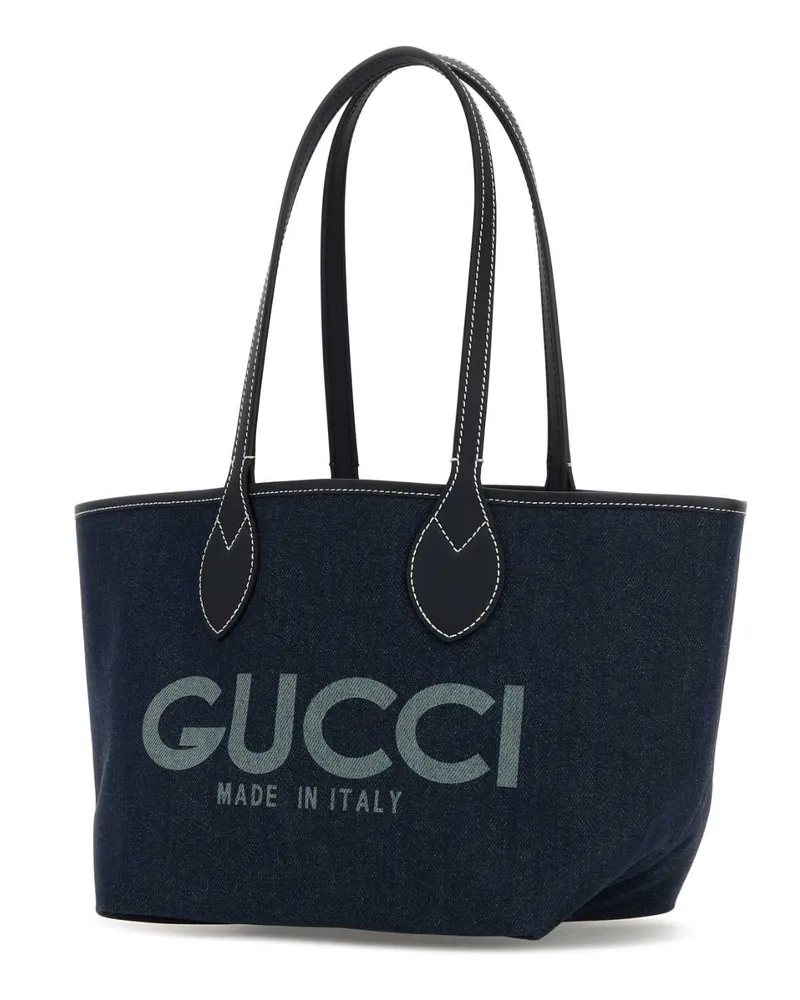 Gucci Women's Denim Totissima Reversibile Shopping Bag Beigbludarkblubl Borse A Mano Navy