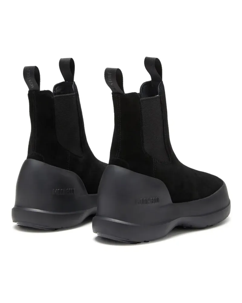Moon Boot Women's Luna Suede Chelsea Boots Black Shoes Black