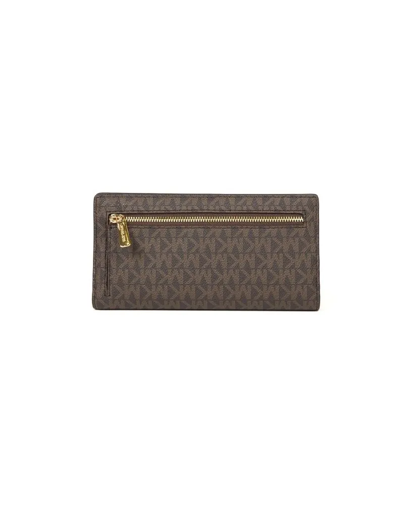 Michael Kors Logo Snap Closure Wallet — Brown Brown