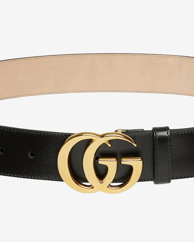 Gucci Men's Leather Belt Black Black