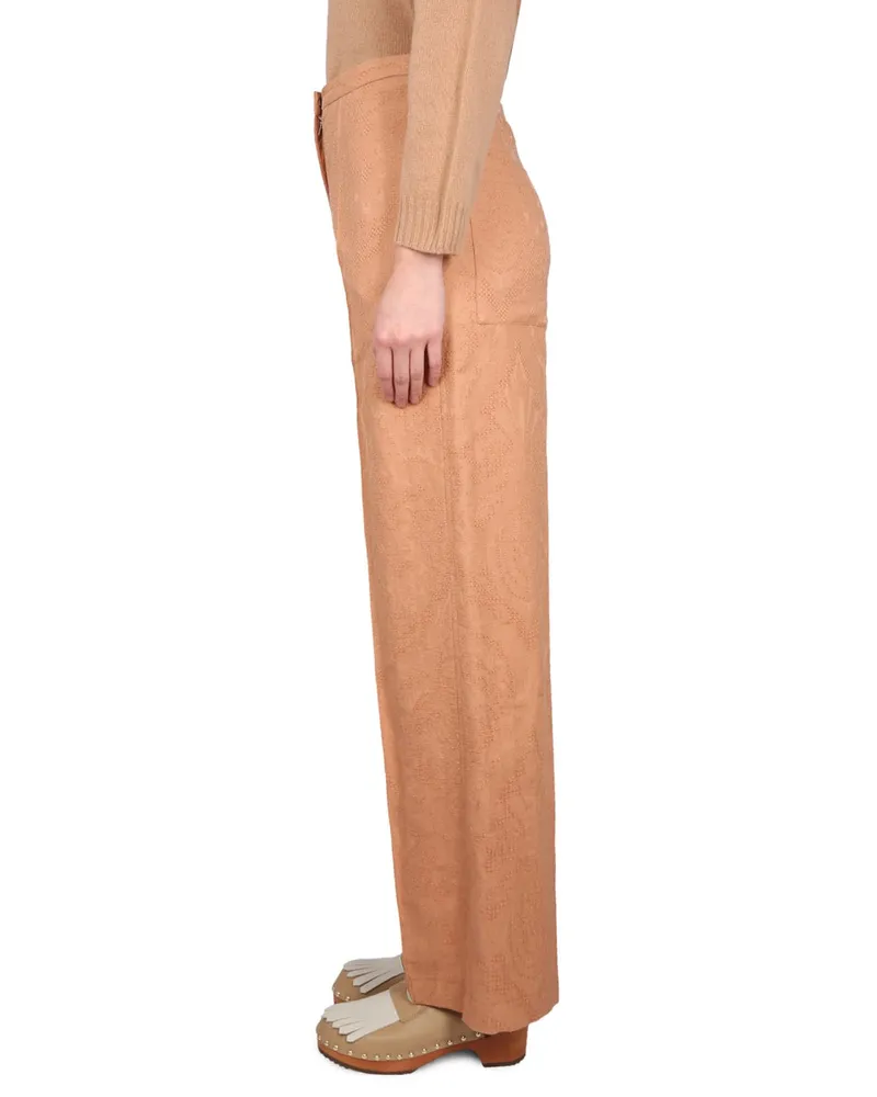 ALYSI Ajoure Trousers — Brown Brown