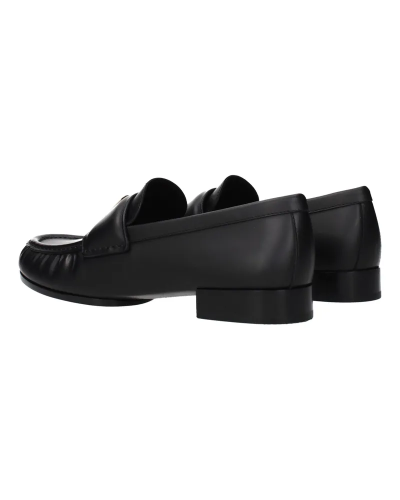 Givenchy Women's Black Leather Slip-On Loafers Black