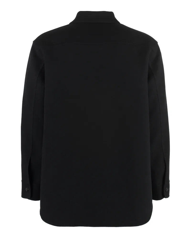 Jil Sander Men's Overshirt Cashmere Black Coat Black