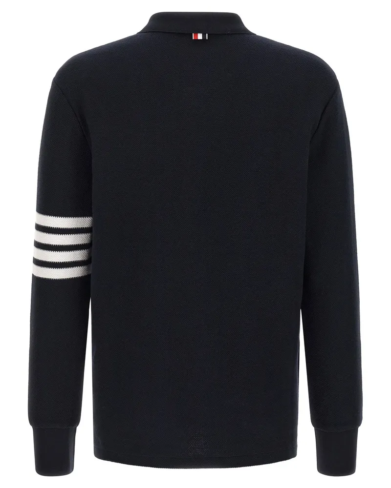Thom Browne Bar Stripe Polo Shirt — Black Black