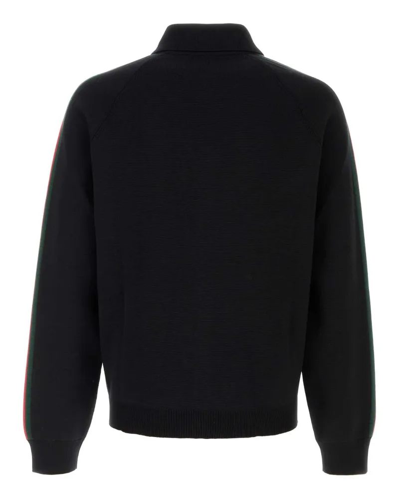 Gucci Men's Black Wool Blend Cardigan Blackvrv Maglieria Black