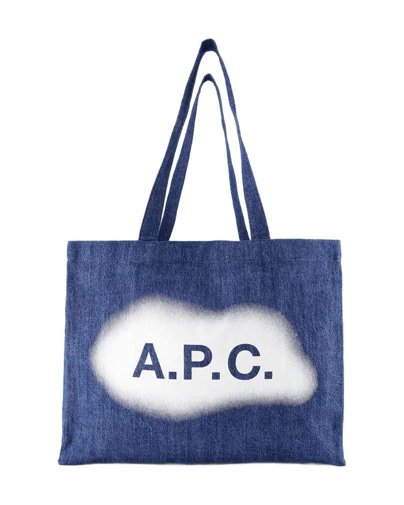 A.P.C. Unisex Diane Tote Blue Cotton Blue