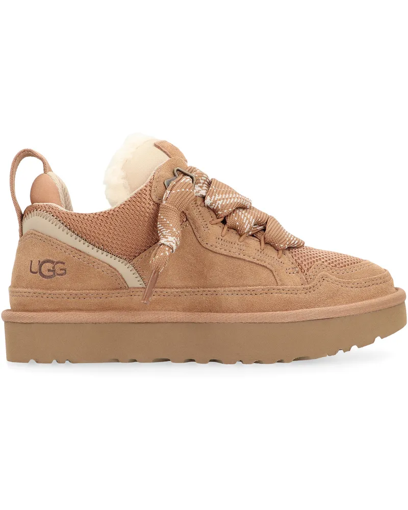 UGG Women's Lowmel Sneakers Camel Leather Trainers Beige