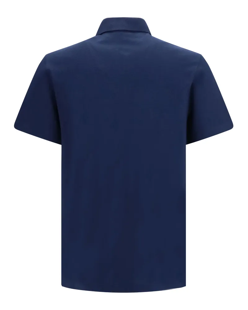 Valentino Garavani Cotton Piqué with VLogo Polo Shirt — Navy Navy