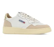 Unisex Two-Tone Leather Medalist Sneakers Ls75