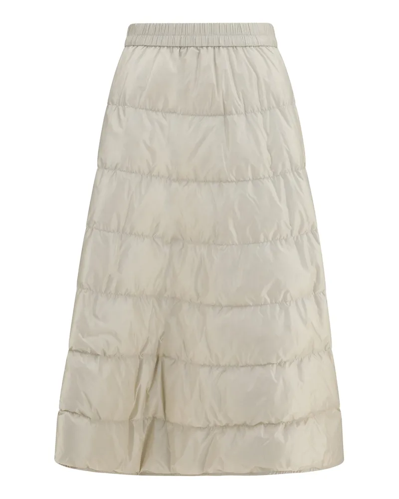 Moncler Quilted Nylon Skirt — Beige Beige