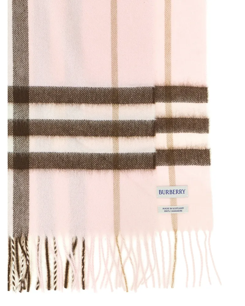 Burberry Check Cashmere Scarf — Pink Pink