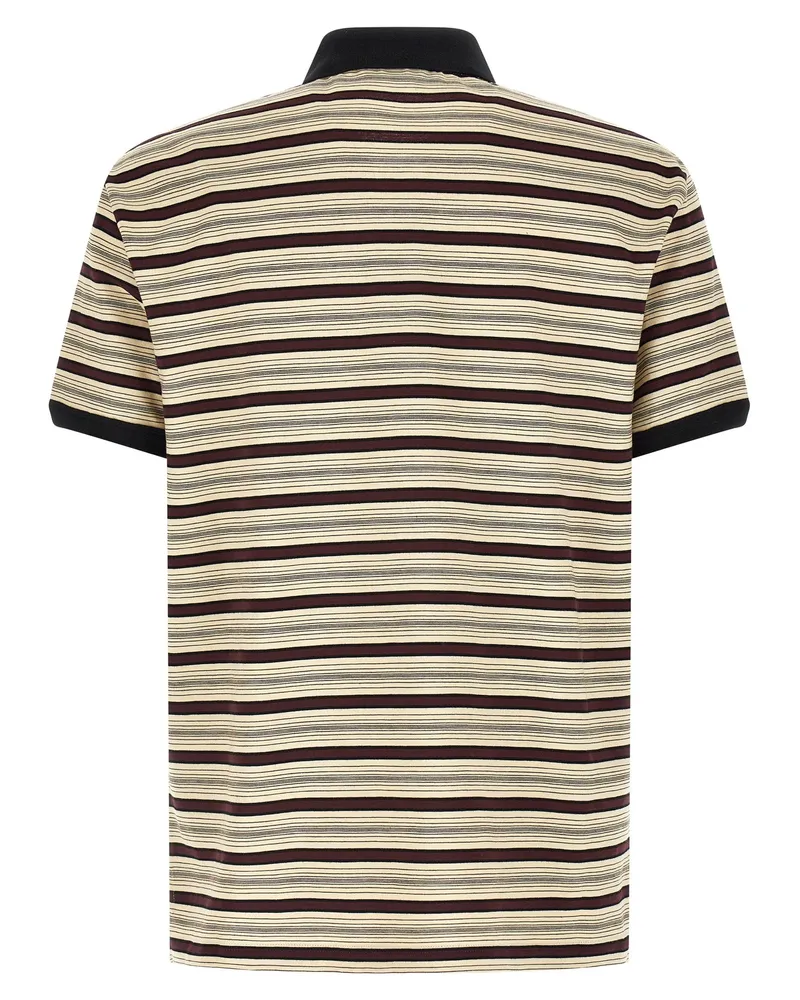 Prada Striped Cotton Polo Shirt — Black Black