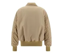 Men Beige Polyamide Bomber Clothing