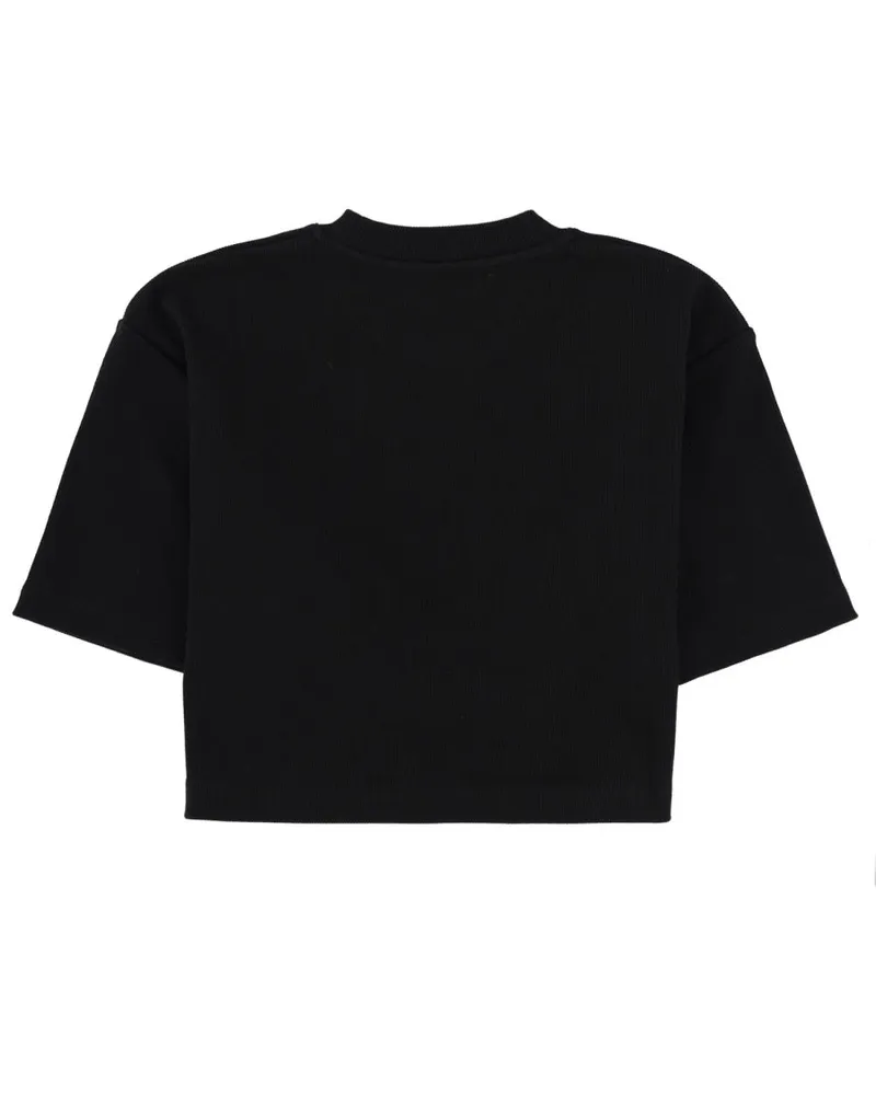 OFF-WHITE Cropped Logo T-Shirt — Black Black